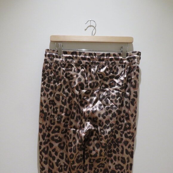 MOTHER The Lounger Ankle Pants in Wildcat Satin Leopard Print Large Mob Wife - Picture 12 of 15